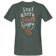 Dont worry Beach happy Männer Bio-T-Shirt - Graugrün