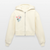 Frauen Oversized Cropped Kapuzenjacke - Natur