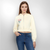 Frauen Oversized Cropped Kapuzenjacke - Natur